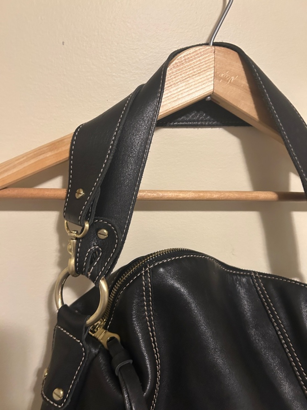 Brio! Black 100% Leather Hobo Shoulder Bag - NWOT - Picture 7 of 12